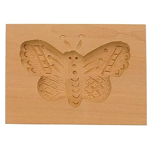 Städter 841185 Springerles- Model "Schmetterling" Backform, Holz, braun, 8 x 5,5 x 3 cm, von Staedter