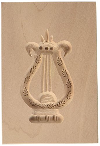Städter 841192 Springerles- Model "Harfe" Backform, Holz, braun, 8 x 5,5 x 3 cm, von Staedter