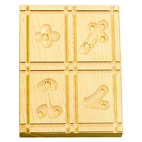 Städter 847033 Springerles- Model 4 Bilder Backform, Holz, braun, 12 x 10 x 3 cm, von Städter