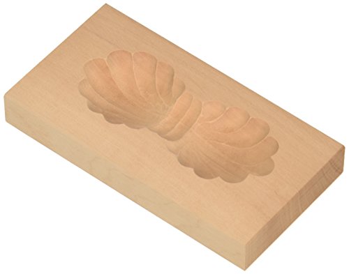 Städter 848030 Spekulatiusmodel "Doppelmuschel" Backform, Holz, braun, 11,5 x 6 x 3 cm, von Städter