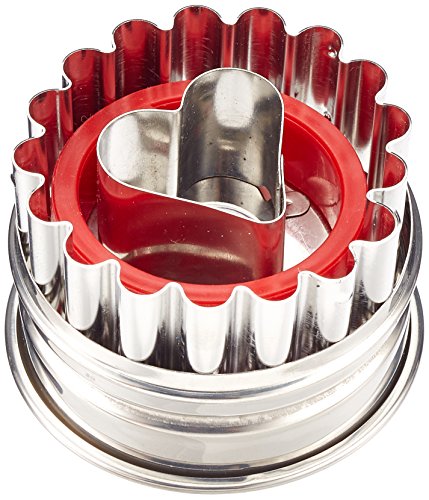 Städter Linzer m. Auswerf. Herz ø4,8cm, Edelstahl, Silber-rot, 4.8 x 4.8 x 4.8 cm Städter Linzer m. Auswerf. Herz ø4,8cm, Edelstahl, Silber-rot, 4.8 x 4.8 x 4.8 cm von Staedter
