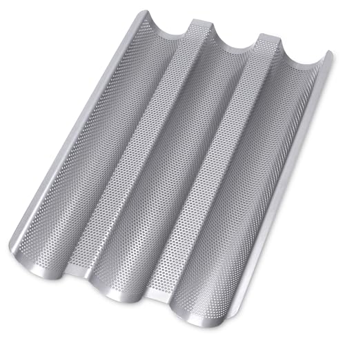 STÄDTER we love baking Baguette Backblech, Antihaftbeschichtung, PFAS-frei, 37x24 cm, für 3 Baguettes, Küchenhelfer für Backbegeisterte STÄDTER we love baking Baguette Backblech, Antihaftbeschichtung, PFAS-frei, 37x24 cm, für 3 Baguettes, Küchenhelfer für Backbegeisterte von Städter