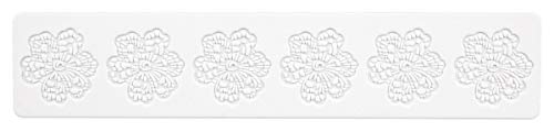 Städter Blüte Bordüren-Matte, Silikon, Weiß, 39,5 x 8 cm von Städter