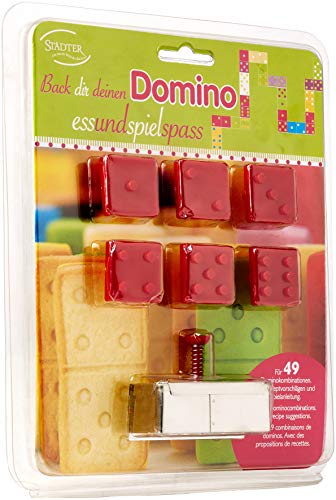 Städter Domino Set Ausstecher, Edelstahl/Kunststoff, rot/Silber, 6x3x2.2 cm von Staedtler