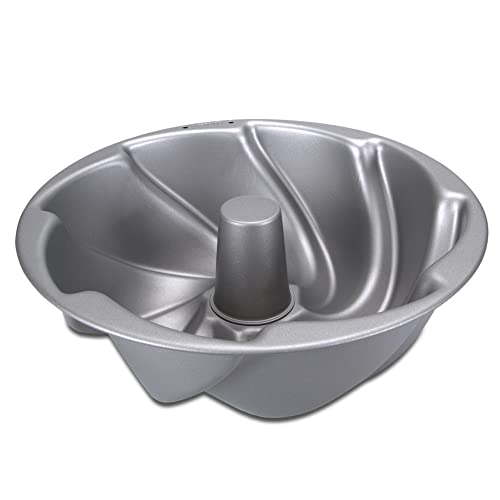 Städter Gugelhupf Backform aus der we love baking Kollektion, aus silbernem Metall hergestellt, Volumen: 2,8 l, Maße: Durchmesser: 27 cm, Höhe: 9 cm, 661486 von Staedter