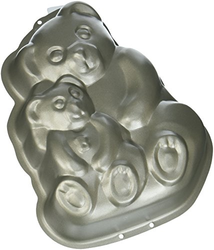 Staedter - Motivbackform Lalelu Mamabär mit Baby grau Metall - hochwertige Antihaftbeschichtung - ideal für Kindergeburtstag oder Partys - PFAS frei von Staedter