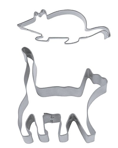Städter Präge-Ausstecher Katze und Maus Set, Edelstahl, Silber, 9 cm von Staedter