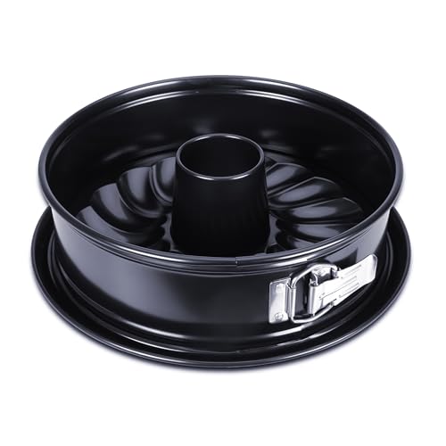 Städter We love baking Serie Springform EMAILLE ø 26 cm / H 7 cm Schwarz mit Flach-, Rohrboden von Staedter