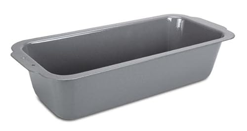 Städter we love baking silberne Brot-Back-Kastenform 16x11,5 cm - Höhe 7cm - aus Metall emailliert - Füllmenge 1700 ml - extrem hitzebeständig bis 300 Grad von Staedter