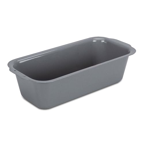 Städter we love baking silberne Brot-Back-Kastenform 16x11,5 cm - Höhe 7cm - aus Metall emailliert - Füllmenge 1700 ml - extrem hitzebeständig bis 300 Grad von Städter