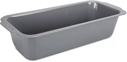 Städter we love baking silberne Brot-Back-Kastenform 35 x 14,5 - Höhe 8,5cm - aus Metall emailliert - Füllmenge 3000ml - extrem hitzebeständig bis 300 Grad von Staedter