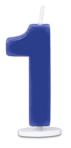 Staedtler Haus Zahl 1 Kerze mit Halter, 4,5 cm, blau, 30 x 30 x 4.5 cm von Staedter