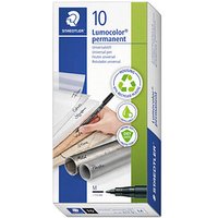 10 STAEDTLER Lumocolor Folienstifte schwarz 1,0 mm permanent von Staedtler