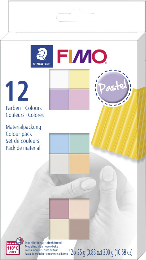 FIMO Soft Colour Pack 12 x 25 g 12 Farben Pastel von Staedtler