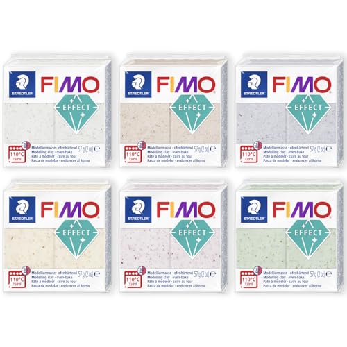 FIMO Soft Polymer Oven Bake Modelliermasse – 57 g Blöcke – 6 Stück – Botanische Farben von STAEDTLER