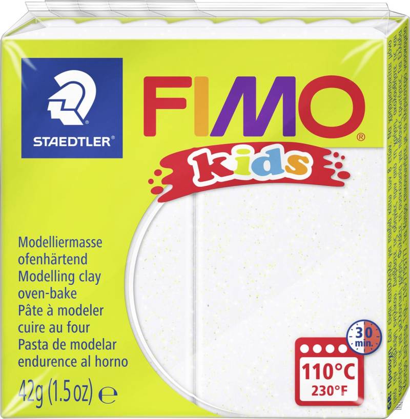 Fimo Kids glitter weiß 42 g von Staedtler