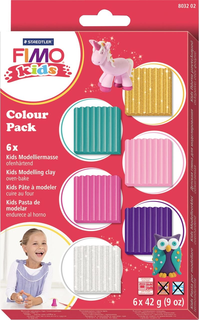 Glorex FIMO kids Colour Pack Girlie 6 x 42 g von Staedtler