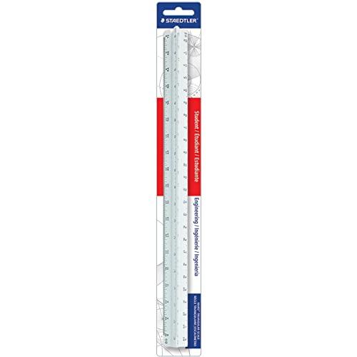 STAEDTLER 30,5 cm Ingenieur-Lineal – Dreieckiges Ingenieur-Lineal mit 6 Skalen (10–60 Teile/Zoll), farbcodierte Rillen, Kunststoff STAEDTLER 30,5 cm Ingenieur-Lineal – Dreieckiges Ingenieur-Lineal mit 6 Skalen (10–60 Teile/Zoll), farbcodierte Rillen, Kunststoff von STAEDTLER