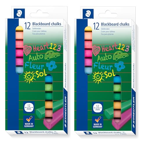 STAEDTLER 2360 Wandtafelkreide, hervorragende Farbabgabe, staubfrei, leicht abwischbar, 24 farblich sortierten Tafelkreiden STAEDTLER 2360 Wandtafelkreide, hervorragende Farbabgabe, staubfrei, leicht abwischbar, 24 farblich sortierten Tafelkreiden von STAEDTLER