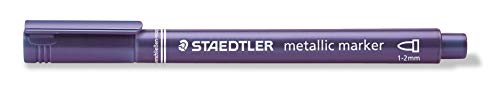 STAEDTLER 8323-623 ST Metallic Marker (Farbe: metallic-violett, Strichbreite: 1 - 2 mm, für helles und dunkles Papier, leicht abwischbar von glatten Oberflächen, kein Pumpen oder Schütteln notwendig) von Staedtler