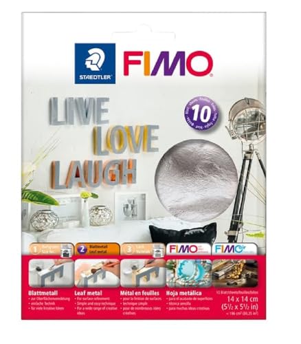 STAEDTLER 8781-81 - Fimo Blattmetall, 10 Blatt im Kartonkuvert, silber von Staedtler