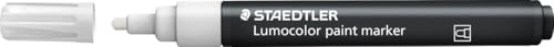 STAEDTLER Acrylmarker Lumocolor, weiß, deckende, permanente Acryltinte, wisch- und wasserfest, für helle- und dunkle Oberflächen, Linienbreite 2,4 mm, geruchsarm, 10 Acrylmarker, 349-0 von Staedtler