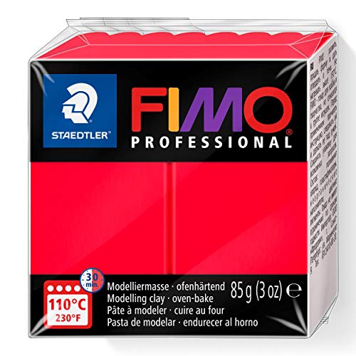 STAEDTLER EF8004-200 8004-200 - Fimo Professional Normalblock, 85 g, rot von STAEDTLER