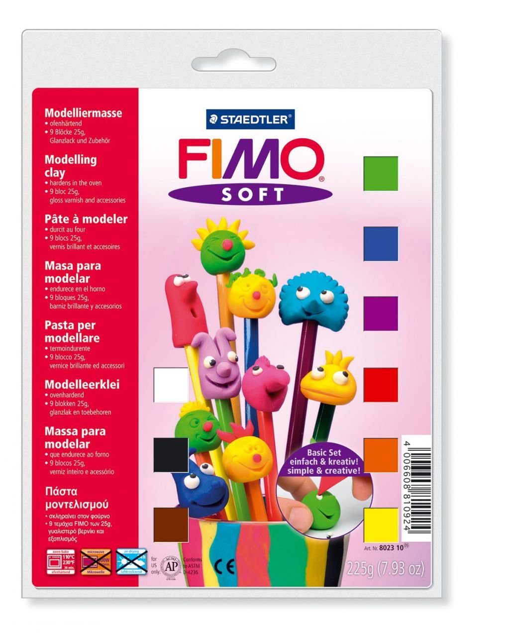 STAEDTLER FIMO Soft Basic-Set 9 Halbblöcke von Staedtler