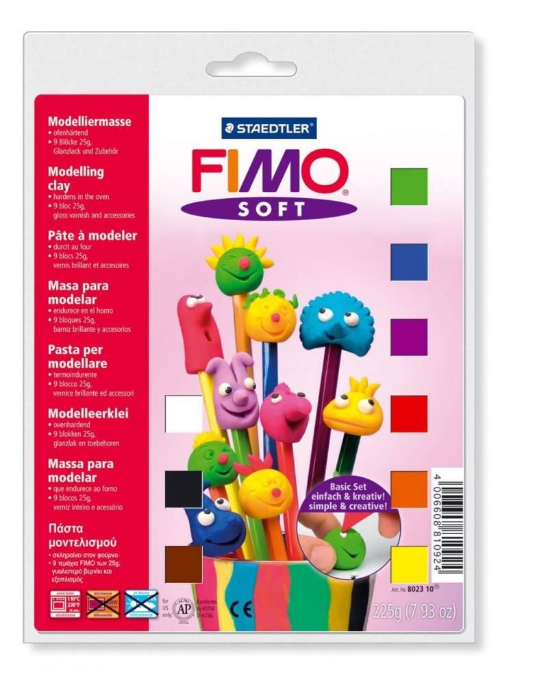 STAEDTLER FIMO Soft Basic-Set 9 Halbblöcke von Staedtler
