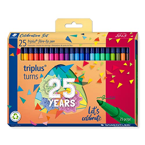 STAEDTLER Fasermaler triplus celebration Set, ergonomischer Dreikantschaft, Linienbreite 1,0 mm, lange Lebensdauer, Jubiläums-Promotion: 20 + 5 fibre-tip pens in sortierten Farben, 323 C25 TA STAEDTLER Fasermaler triplus celebration Set, ergonomischer Dreikantschaft, Linienbreite 1,0 mm, lange Lebensdauer, Jubiläums-Promotion: 20 + 5 fibre-tip pens in sortierten Farben, 323 C25 TA von STAEDTLER