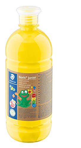 STAEDTLER Fingermalfarbe Noris junior (intensive, lichtechte Farben, leicht mischbar, schnell trocknend, Anwendung auf Papier, Pappe, Holz und Glas/Fenster, Flasche à 750 ml, gelb) 8811-1 von Staedtler