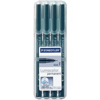 STAEDTLER Lumocolor Folienstift 0,6 mm permanent 4er Etui - schwarz von Staedtler