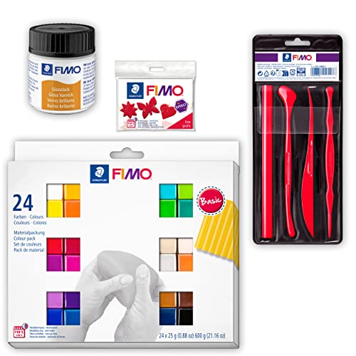 Staedtler 8023 C24-1XST Modelliermasse, 24 Farben, Bundle mit Zubehör Staedtler 8023 C24-1XST Modelliermasse, 24 Farben, Bundle mit Zubehör von STAEDTLER