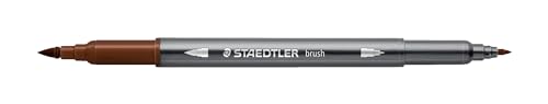 STAEDTLER aquarell Doppelfasermaler Design Journey, braun, feine Spitze und flexible Pinselspitze, wasservermalbar, 10 braune Filzstifte, 3001-76 STAEDTLER aquarell Doppelfasermaler Design Journey, braun, feine Spitze und flexible Pinselspitze, wasservermalbar, 10 braune Filzstifte, 3001-76 von Staedtler