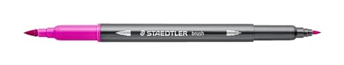 STAEDTLER aquarell Doppelfasermaler Design Journey, magenta, feine Spitze und flexible Pinselspitze, wasservermalbar, 10 magenta Filzstifte, 3001-20 STAEDTLER aquarell Doppelfasermaler Design Journey, magenta, feine Spitze und flexible Pinselspitze, wasservermalbar, 10 magenta Filzstifte, 3001-20 von STAEDTLER