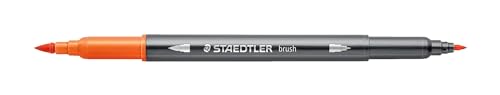 STAEDTLER aquarell Doppelfasermaler Design Journey, orange, feine Spitze und flexible Pinselspitze, wasservermalbar, 10 orange Filzstifte, 3001-4 STAEDTLER aquarell Doppelfasermaler Design Journey, orange, feine Spitze und flexible Pinselspitze, wasservermalbar, 10 orange Filzstifte, 3001-4 von STAEDTLER
