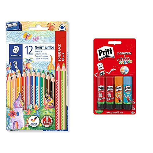 STAEDTLER 128 NC12P1 Buntstift Noris jumbo + Klebestift, sicherer und kinderfreundlicher Kleber 9H PTFCS STAEDTLER 128 NC12P1 Buntstift Noris jumbo + Klebestift, sicherer und kinderfreundlicher Kleber 9H PTFCS von Staedtler