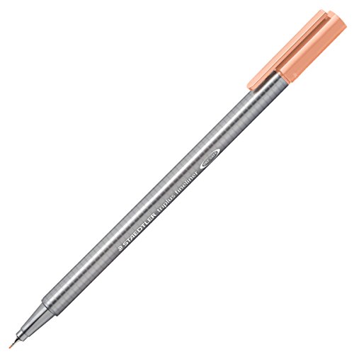 STAEDTLER 334-222 Triplus Fineliner (Dreikant, Superfeine, Metallgefasste Spitze, Linienbreite ca. 0,3 mm, 10 Stück) lachs von Staedtler