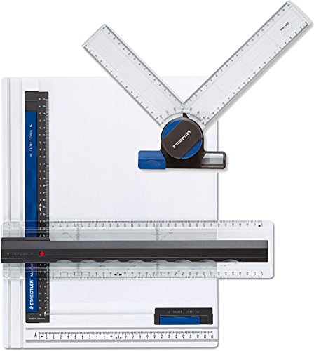 Staedtler 661 Mars Zeichenplatte, weiß, DIN A4 im Set mit Zeichenkopf von Staedtler