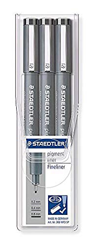 Staedtler 732877 - Kalibrierte Fineliner Pigment liner, schwarz, 3 Stück von STAEDTLER