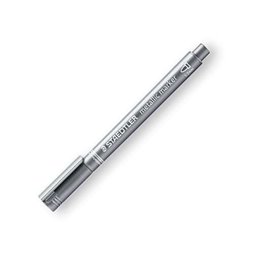 Staedtler 8323-81 Marker, Rundspitze 1-2 mm silber, 1 marker von Staedtler