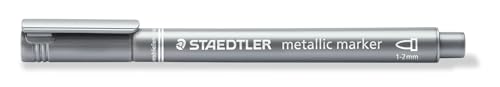 STAEDTLER 8323-81 Metallic Marker, 10 Stück im Kartonetui, silber von Staedtler