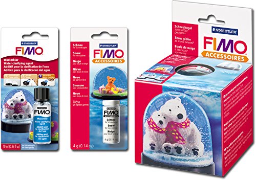 Staedtler FIMO® Schneekugel-Set (2 x Schnee + 2 x Wasserklar + 2 x Kugel rund) von Staedtler