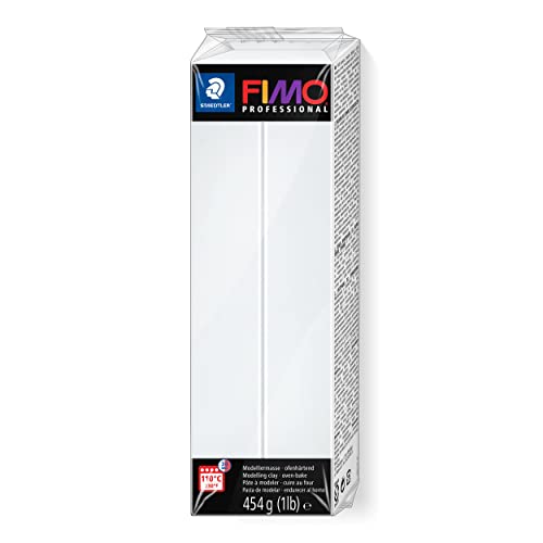 Staedtler FIMO professional ofenhärtende Modelliermasse (Großblock 454 g (1 lb)) Farbe: weiß von Staedtler