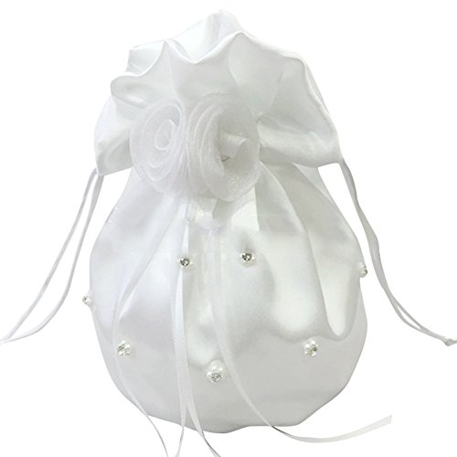 Satin Blume Brautbeutel Handtasche Hochzeit Brauthandtasche Brauttasche Braut Brautjungfer Blumenmädchen Dolly Tasche von StageOnline