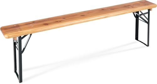 Stagecaptain BBB-170 Hirschgarten Bierzeltbank 4X Set - 4 robuste, Lange Bierbänke (170 cm) - Stabile Metallscharniere - Lackierte Oberfläche - Zusammenklappbar - Sitzfläche aus Holz - Natur von Stagecaptain