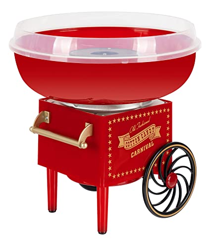 Stagecaptain CFM-500 Zuckerwattemaschine für Zuhause - Cotton Candy Maker für Kindergeburtstag - 500W Leistung für kurze Aufheizzeit - Für Zucker oder Bonbons geeignet - Leicht zu Reinigen - Rot von Stagecaptain