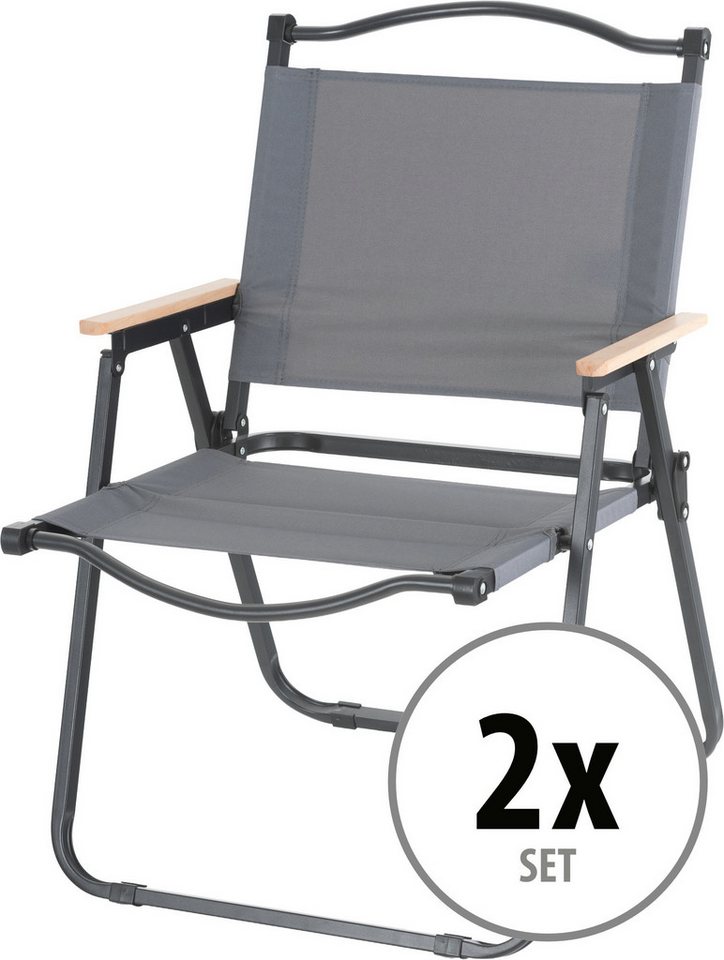 Stagecaptain Campingstuhl CSH-67 Camping Klappstuhl faltbar leicht - mit Holzarmlehnen (2 St), Faltstuhl bis 120 kg von Stagecaptain