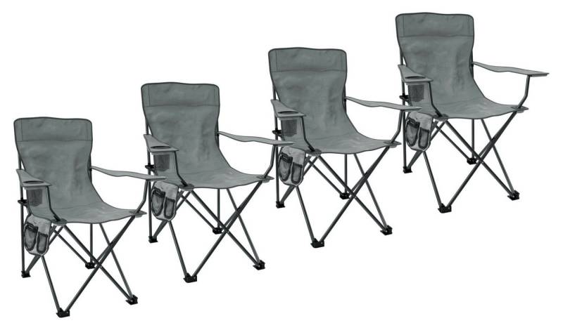 Stagecaptain Campingstuhl "Chiller" Campingsessel mit Getränkehalter in der Armlehne (4 St), Gartenstuhl faltbar, Anglersessel, Faltstuhl, Strandstuhl inkl. Tasche von Stagecaptain