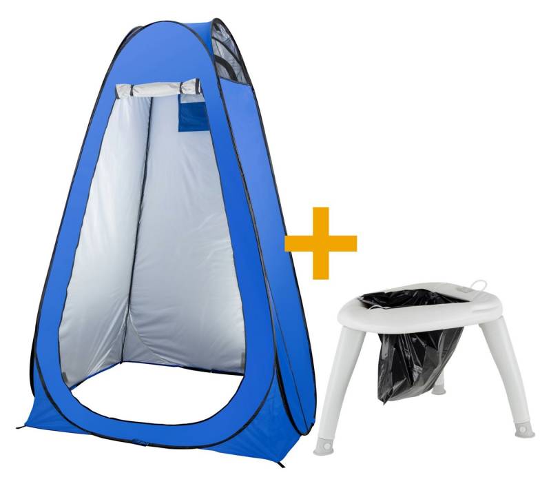 Stagecaptain Campingtoilette Quixie Toilet - Festival- und Reisetoilette, (Quixie Privacy Set, 2-St., inkl. Sichtschutz-Zelt & 10 Auffangbeutel), für Kinder und Erwachsene - Mit Handwaschsprayer von Stagecaptain
